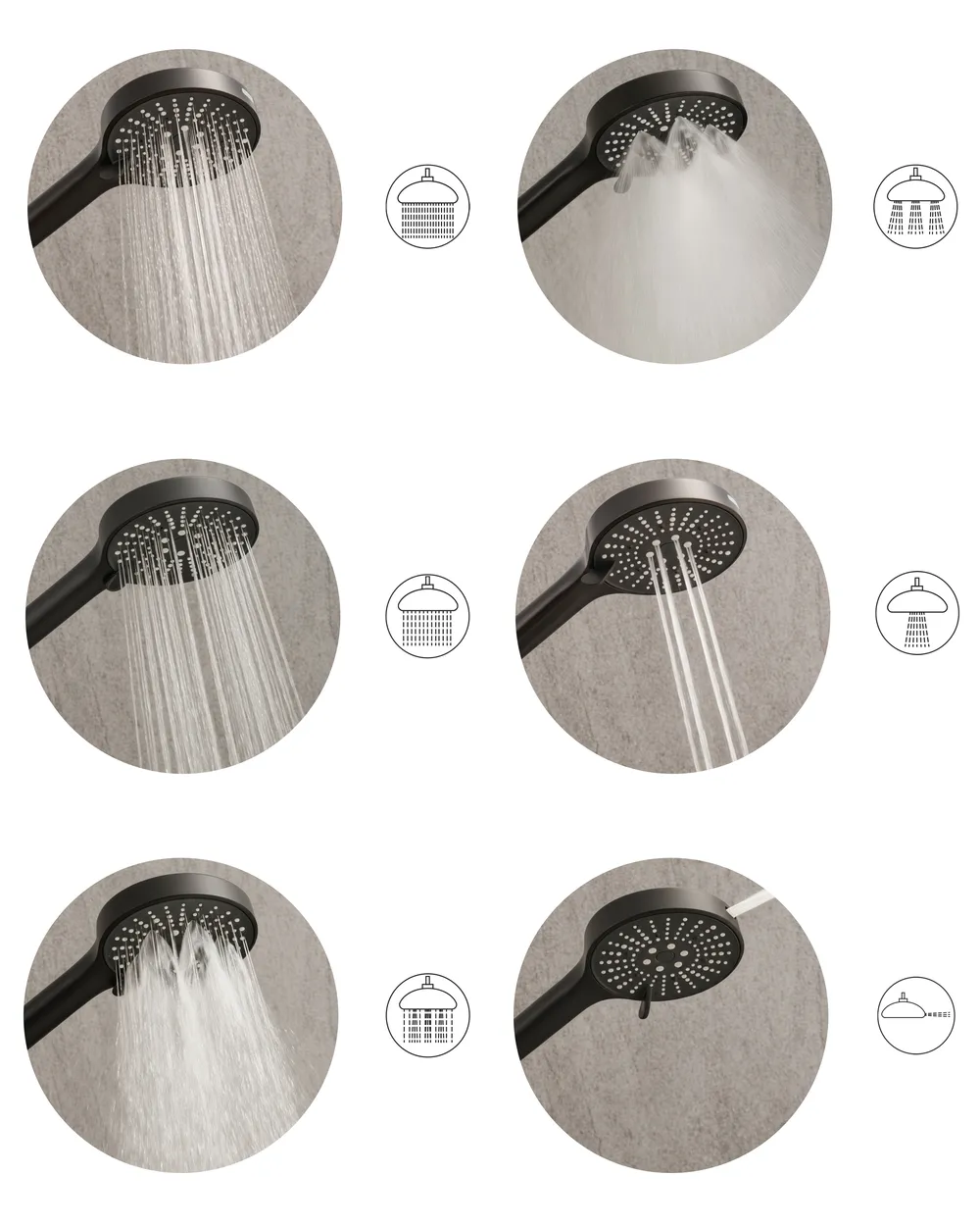 Shower Head and Hose Kit MAPIRI 6-function Black_1006556