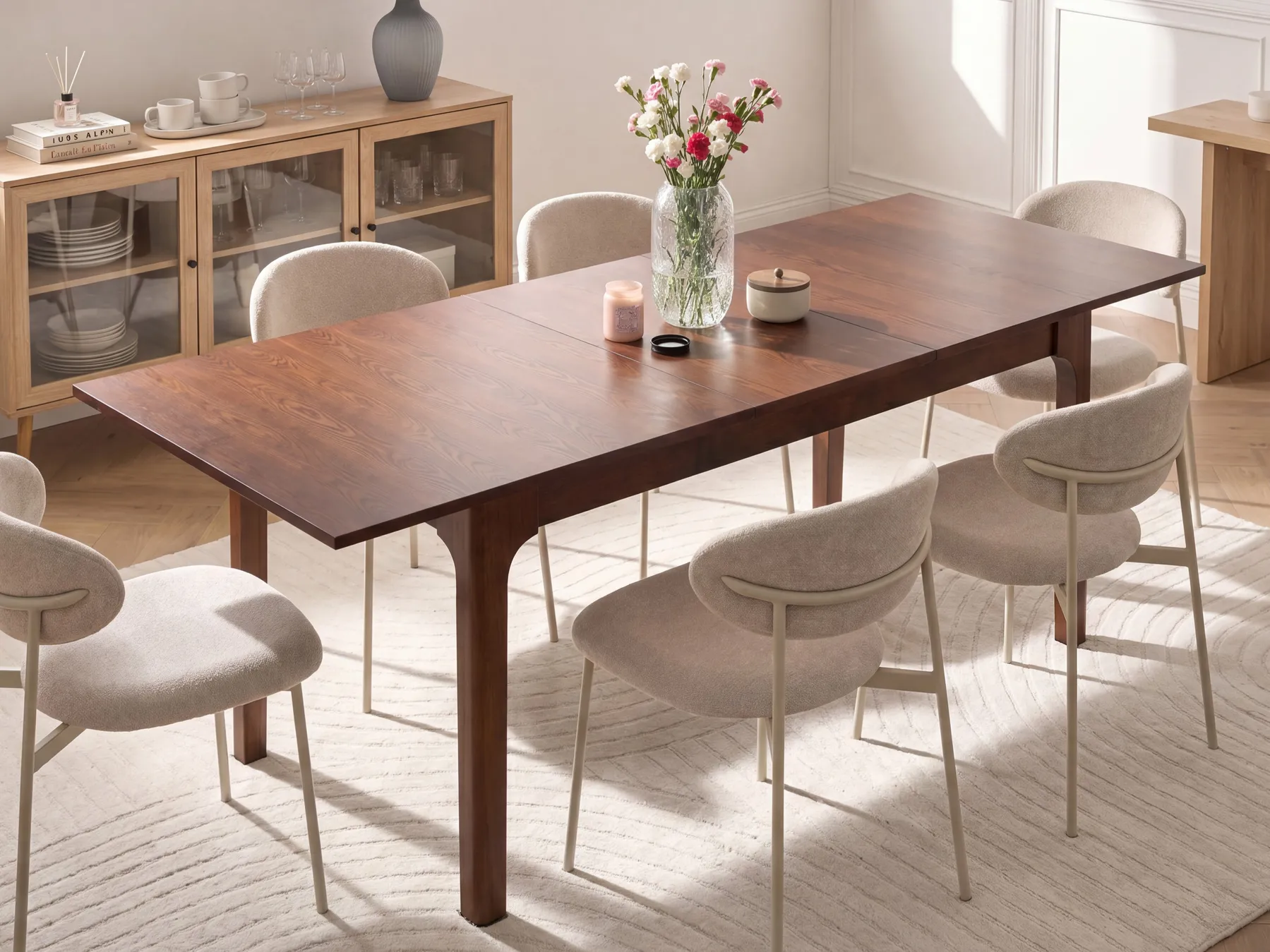 Extending Dining Table DELMAS Dark Ash Wood 160/200 cm 90 cm_1067737