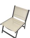 Garden Chair with Footrest Beige and Black MARCEDDI_928447