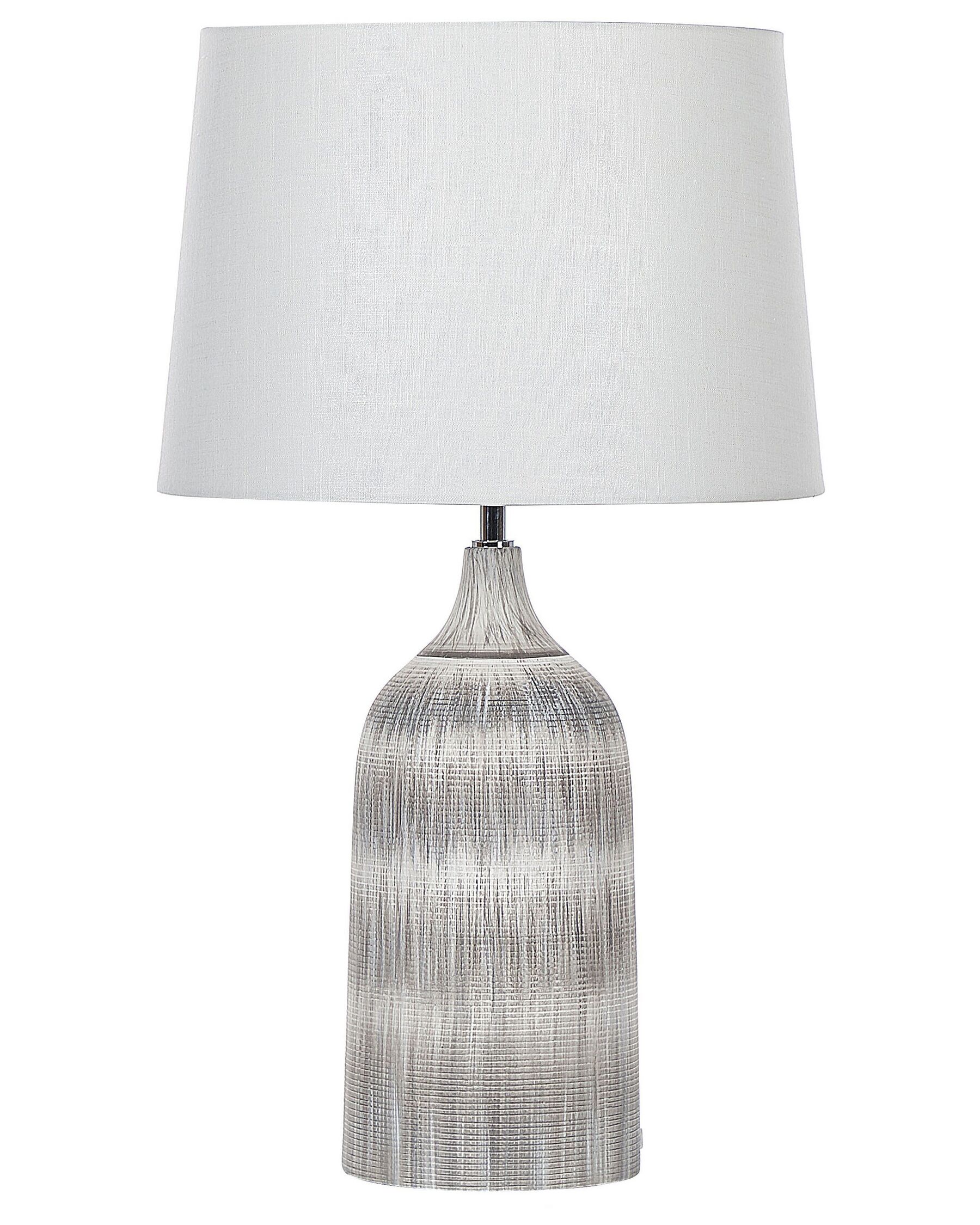 Lámpara de mesa de cerámica gris claro/blanco crema 66 cm GEORGINA_822367