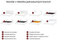 Vodní postel Tkanina LA ROCHELLE 140 x 200 cm Tmavě šedá_1021108