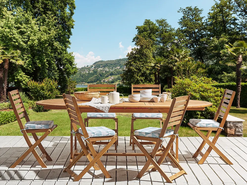 Set di 6 cuscini per sedie TOLVE 39 x 31 cm Azzurro_1179540