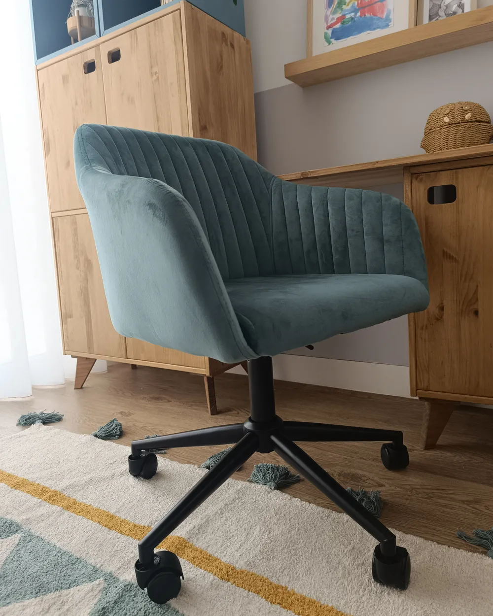 Desk Chair VENICE Velvet Mint Green_982468