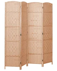 4 Panel Room Divider LAPPAGO 163 cm 170 cm Natural_874024