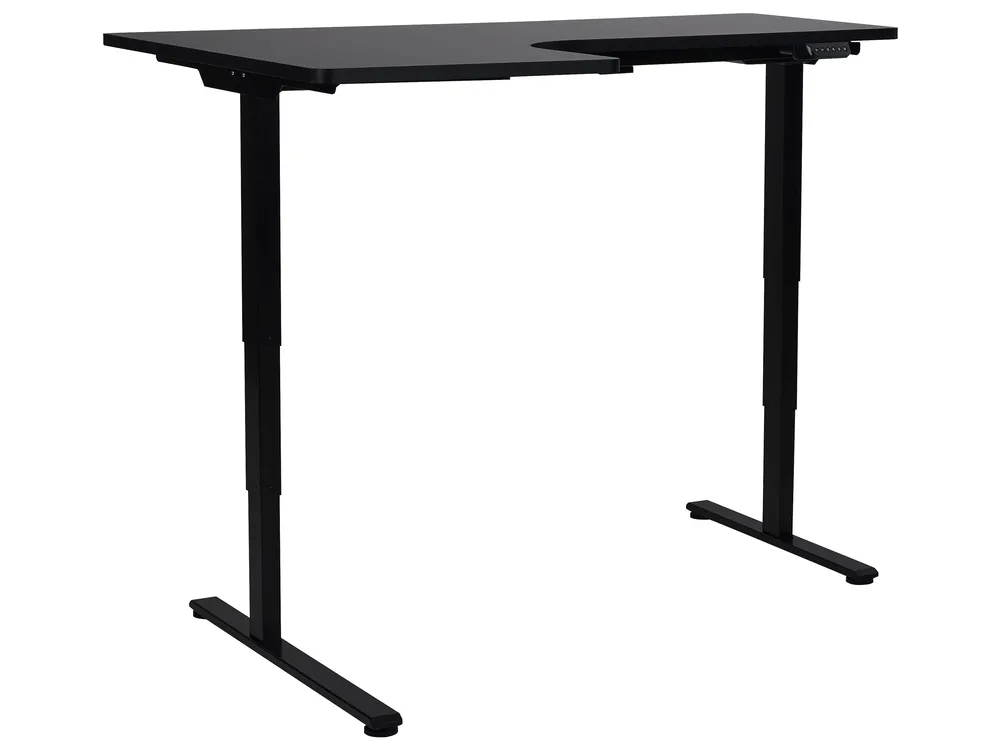 Electric Adjustable Corner Desk DESTINES 160 cm 109 cm Black Left Hand_927786