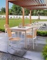 Set of 4 Garden Chairs PLOSE White/ Beige
