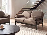 Sofa dla 2 osób PILARNE Brązowy_1159523