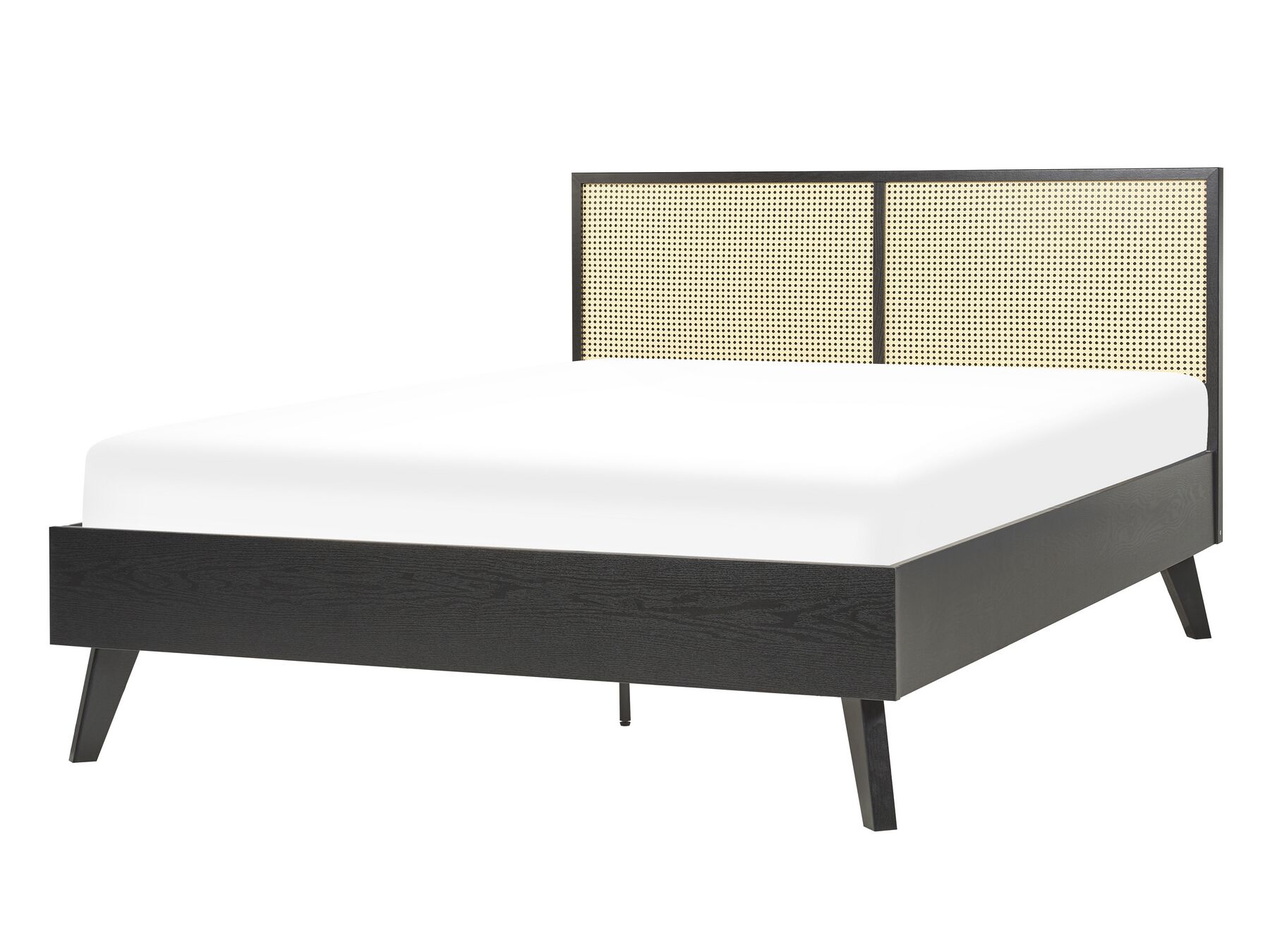 Ratanová posteľ 140 x 200 cm čierna MONPAZIER_863348