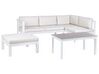 Lounge Set 3-teilig Aluminium weiß 5-Sitzer Auflagen cremeweiß MESSINA_929604