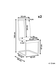 Lot de 2 chaises de salle à manger GREEDIN Cuir PU Blanc_1156888
