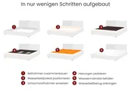 Wasserbett mit Stauraumbank NOYERS Samtstoff Cremeweiß 160 x 200 cm_1036798