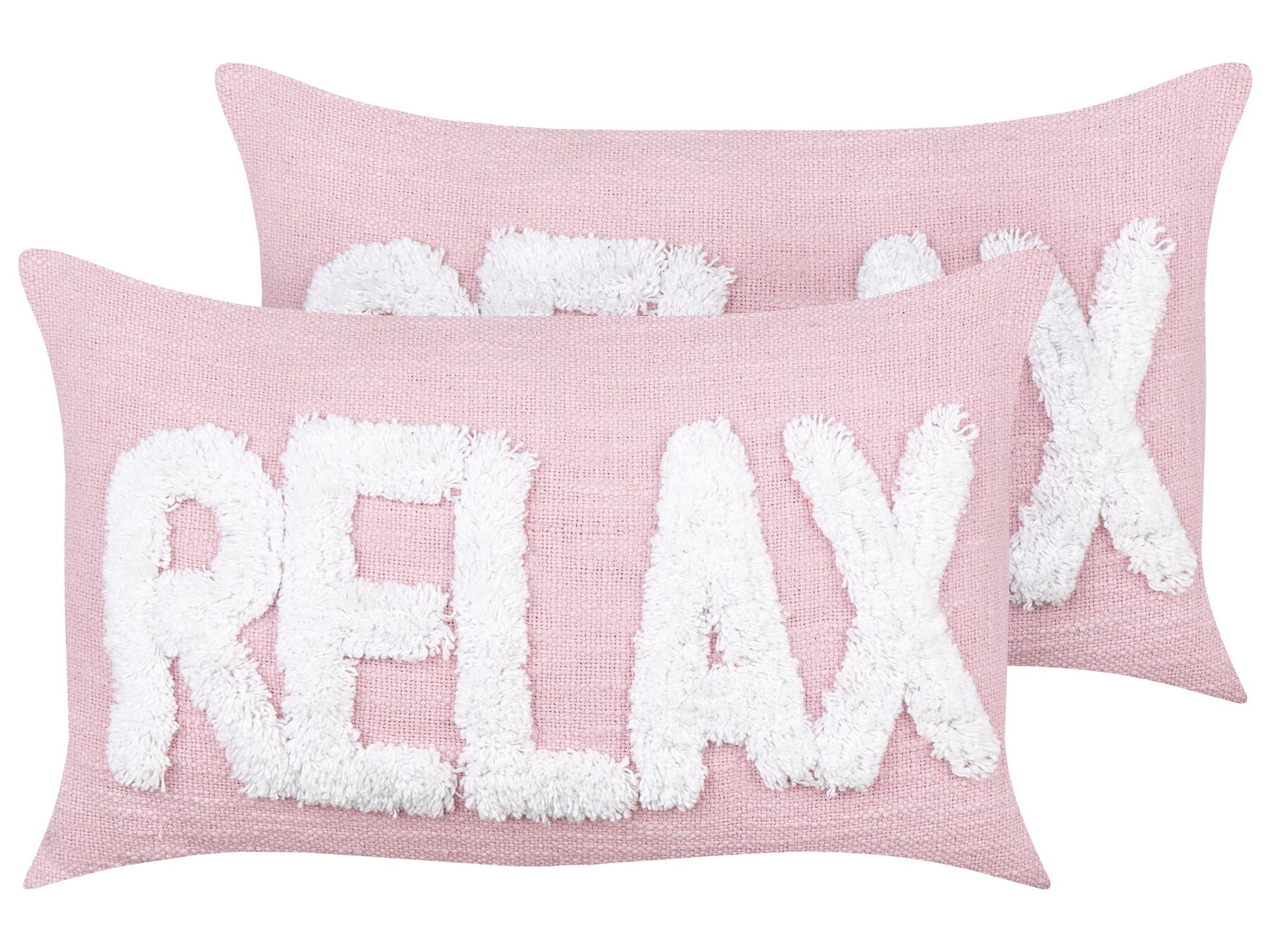 Set di 2 cuscini cotone rosa pastello 30 x 50 cm RELAXIFY_913233