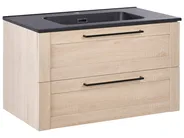 Wall Mounted Vanity Unit with Basin TARIJA Light Brown_1005846
