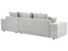 Canapé-lit d'angle à gauche avec rangement en tissu gris clair LUSPA_900985
