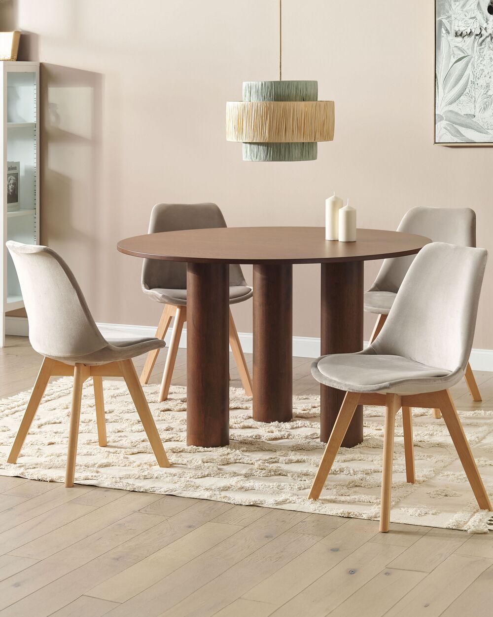 Set of 2 Velvet Dining Chairs Taupe DAKOTA II Beliani