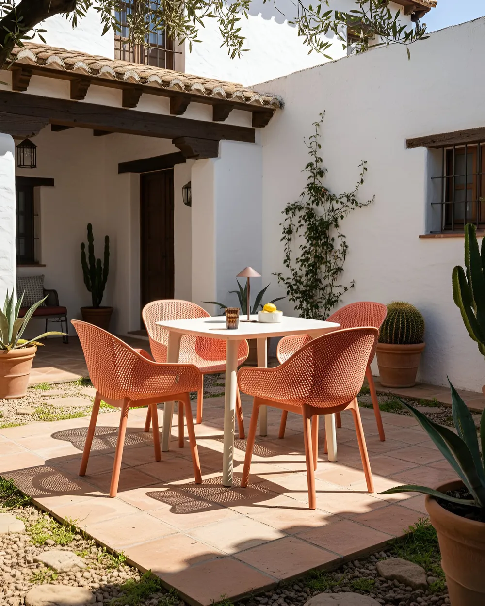 Set of 4 Garden Chairs TIGGIANO Coral_1034866