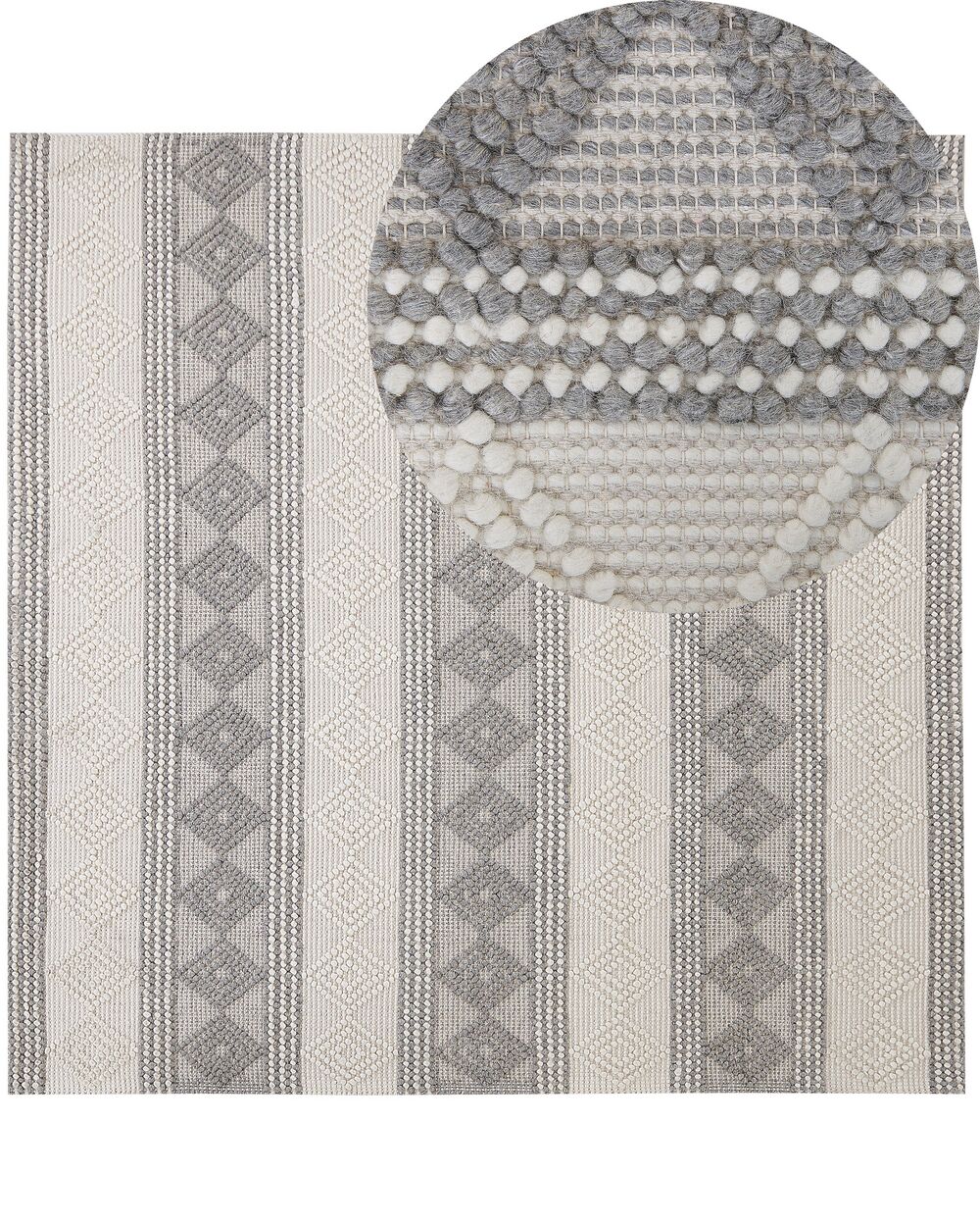 Rug BOZOVA Light Beige 200 x 200 cm Wool