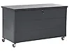 Coffre de rangement KYMI 136 cm 55 cm Métal avec roues Gris foncé