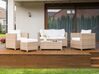 Lounge Set Rattan beige 4-Sitzer Auflagen cremeweiß MILANO_933598