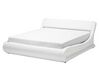 Bílá kožená postel s úložištěm 160x200 cm AVIGNON_689673