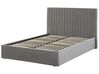 Zamatová posteľ s úložným priestorom 140 x 200 cm sivá VION_826744