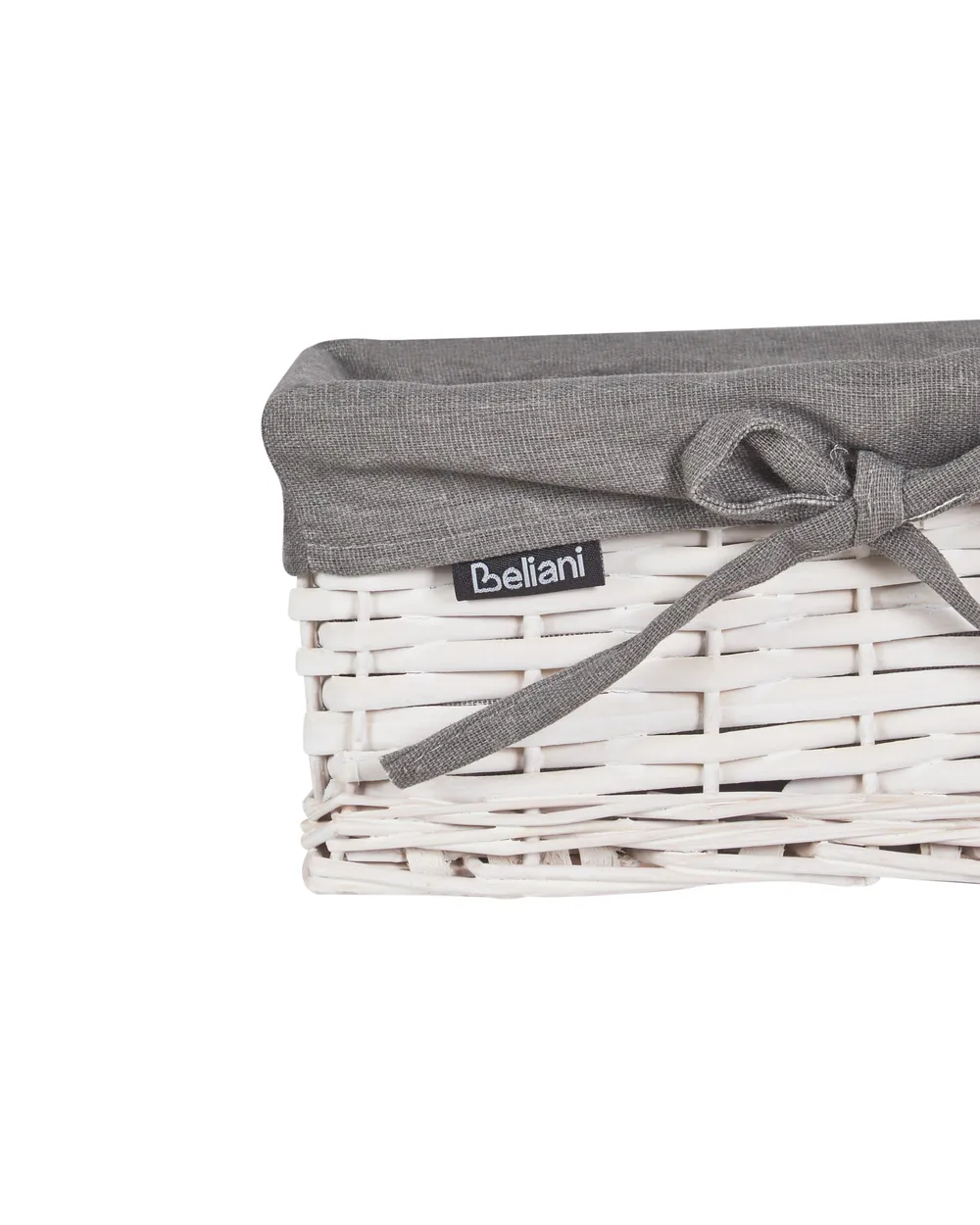 Set 2 cestini di bambu bianchi 25x25x11 cm 105072 Set 2 cestini di bambu bianchi 25x25x11 cm 105072