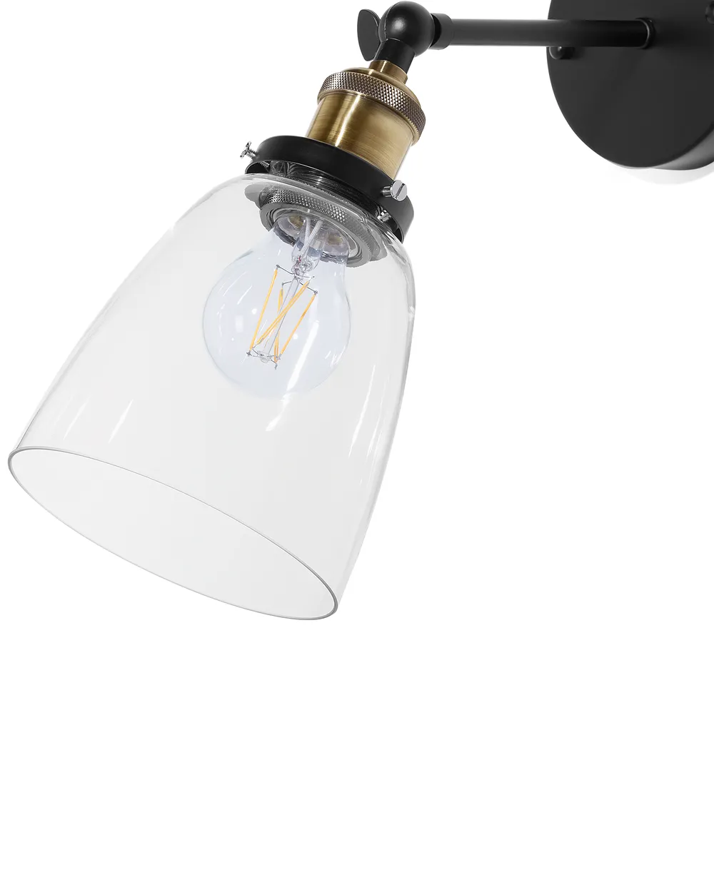 Set di 2 lampade da parete LOVAT Regolabile Metallo Trasparente Nero_771967