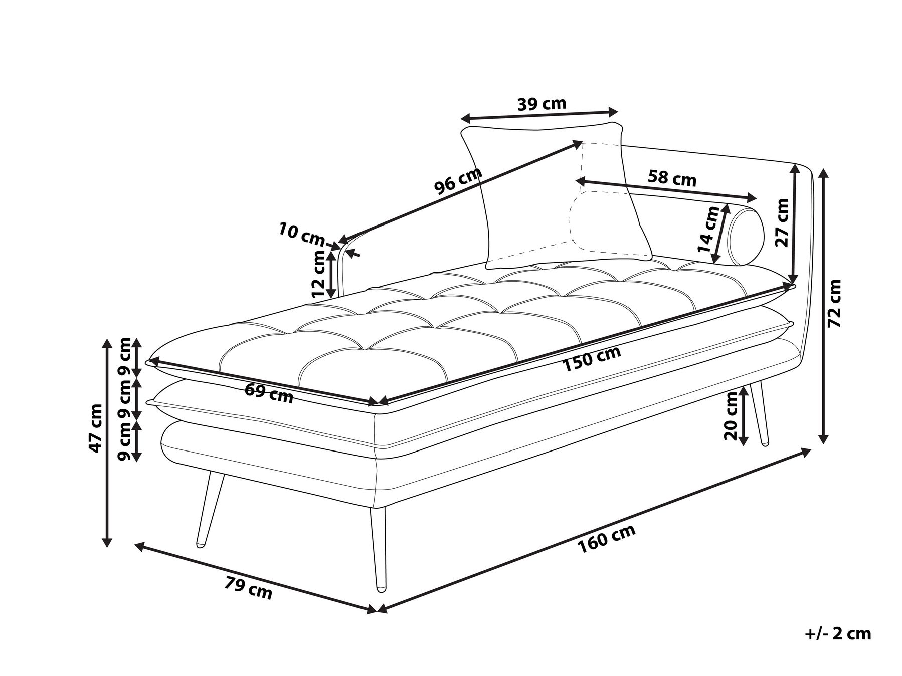 Right Hand Velvet Chaise Lounge Orange GONESSE_941114 Right Hand Velvet Chaise Lounge Orange GONESSE_941114