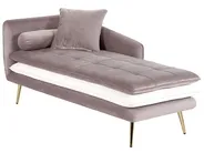Chaise longue versione sinistra GONESSE Velluto Marrone chiaro_787795