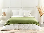 Copripiumino RHEA 120 x 180 cm Poliestere Verde scuro_1183760