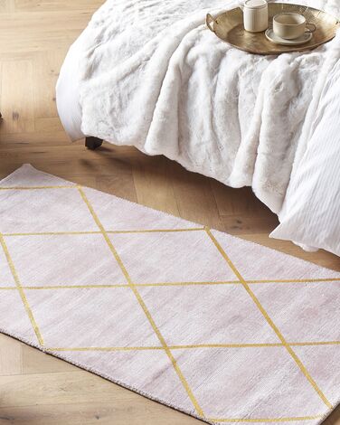 Viscose Area Rug 80 x 150 cm Pink ATIKE