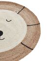 Dětský jutový koberec medvěd ⌀ 120 cm béžový KOVU_909411