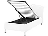 Ottoman Bed METZ Faux Leather White 90 x 200 cm (EU Single)