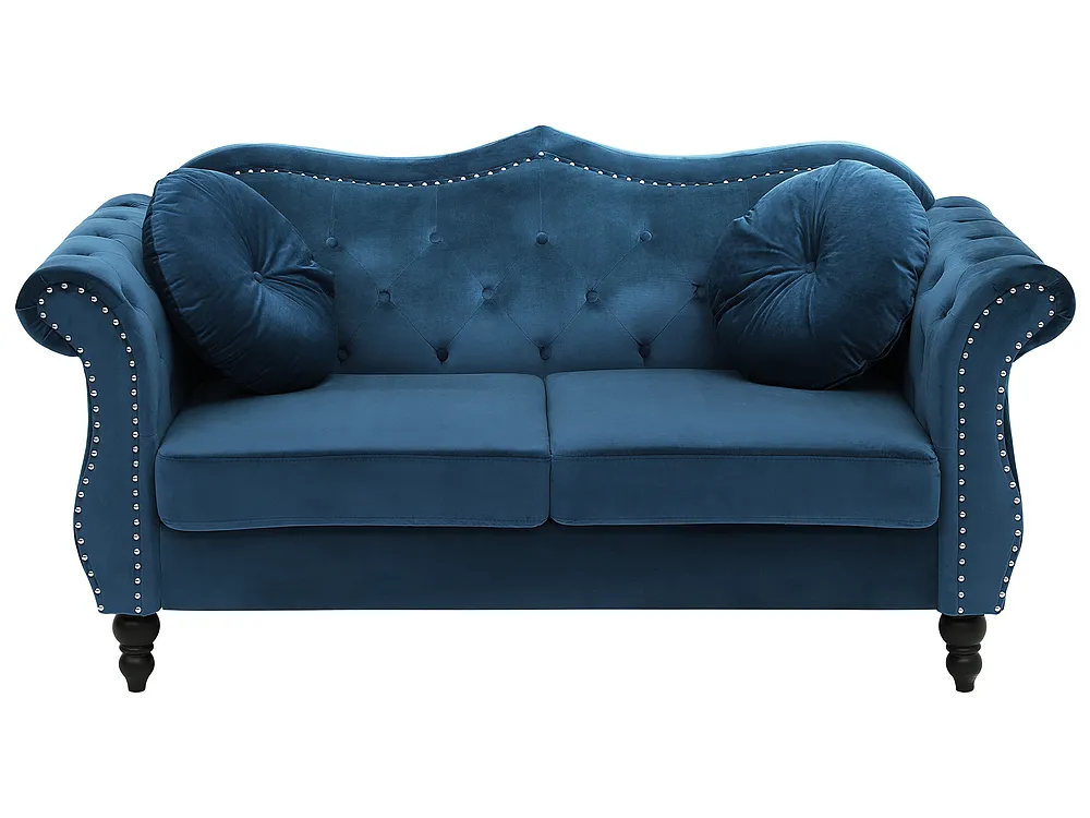 Bank 2-zits SKIEN Fluweel Marineblauw