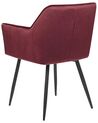 Conjunto de 2 cadeiras de veludo vermelho escuro JASMIN_859431