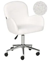 Sedia da scrivania PRIDDY Bouclé Bianco sporco_896651