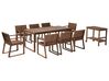 Zestaw ogrodowy ciemny drewniany stół i 8 krzeseł z wózkiem SASSARI_921249
