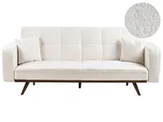 Sofa Bed 3 Seater HJULBY Boucle Off-White_1030249