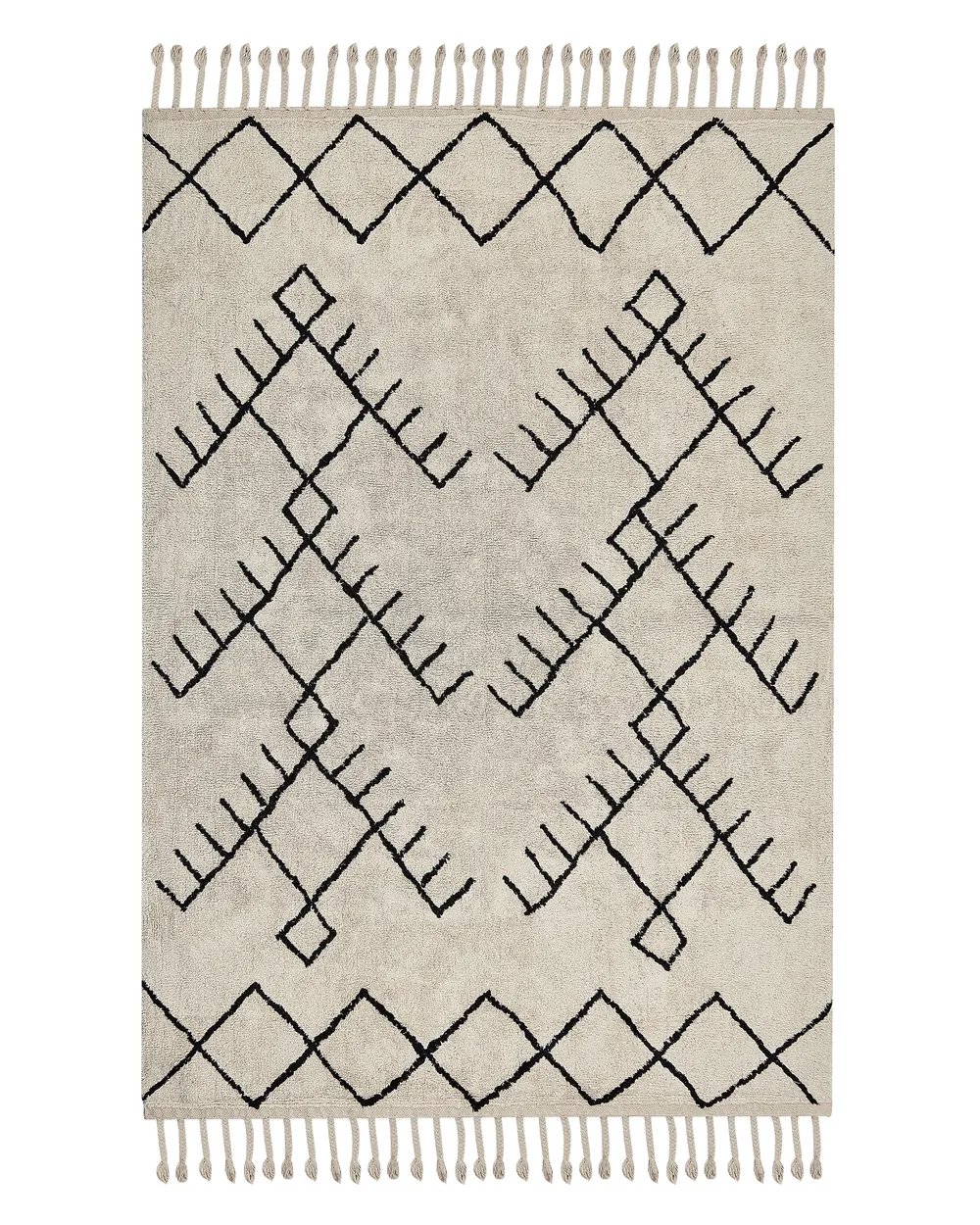 Rug ERLER Light Beige 140 x 200 cm Cotton