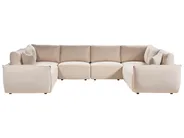 Modular U-Shape Sofa 8 Seater MESNALI Boucle Beige_1046782