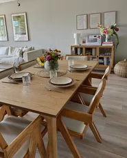 Extending Dining Table DELMAS Light Ash Wood 160/200 cm 90 cm_1012558