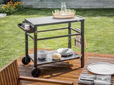 Metal Garden Serving Trolley Black STALETTI