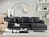 Corner Sofa OSLO Leather Black Left Hand