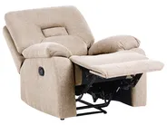 Manual Recliner Living Room Set 6 Seater BERGEN Fabric Beige_1064899