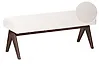 Upholstered Bench TAMRE Boucle Off-White/ Dark Brown