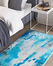 Tapis BOZAT Bleu 80 x 150 cm_1182318