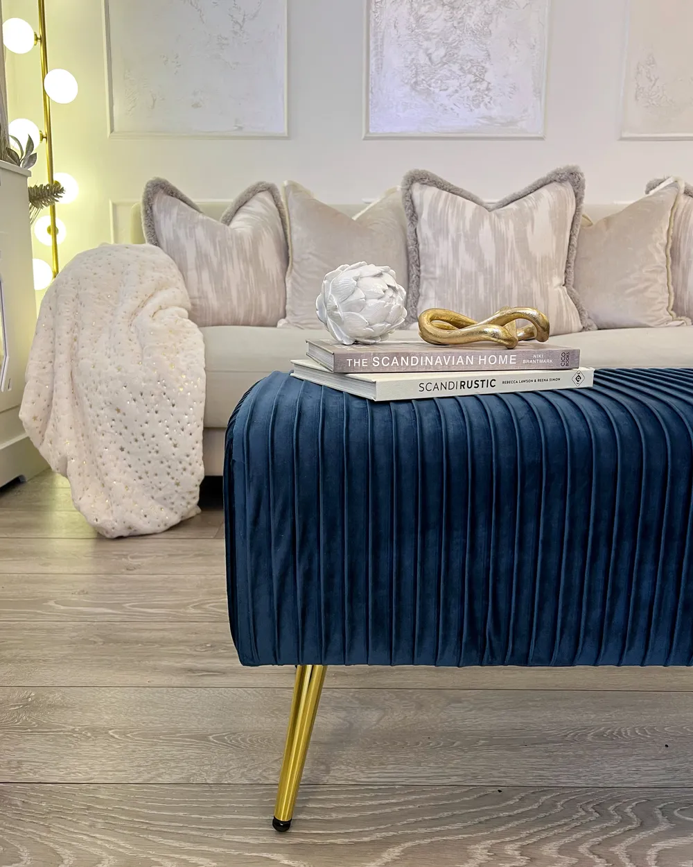 Upholstered Bench PATERSON Velvet Blue_957151