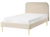 Bed Velvet FLAYAT 120 x 200 cm (EU Small Double) Light Beige