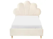 Kids Bed Seashell Velvet NEULISE 90 x 200 cm (EU Single) Beige_1044358