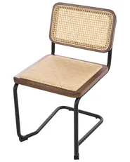 Set of 2 Dining Chairs CORDOVA Rattan Brown_1061958